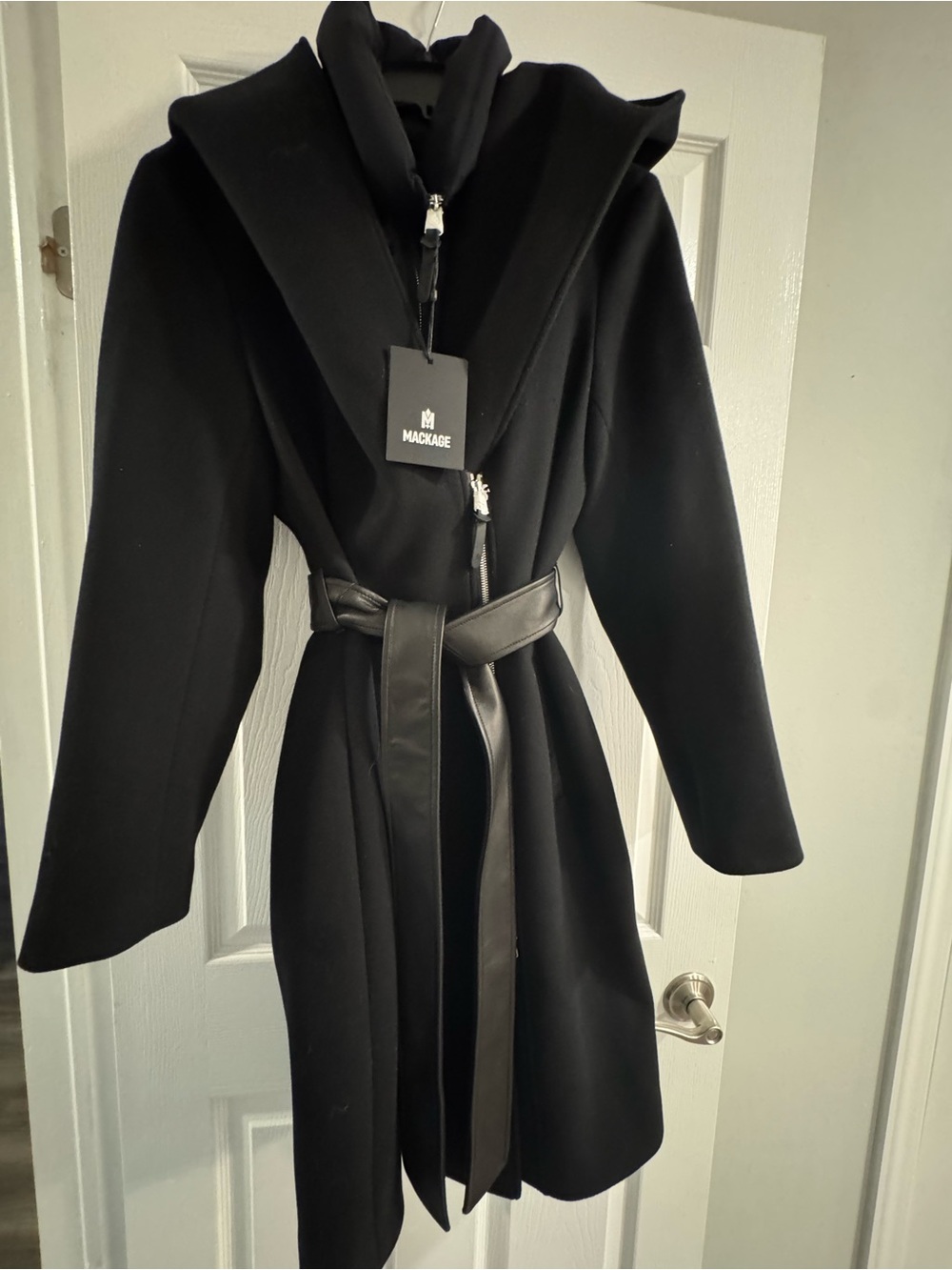 Mackage Shia 2 in 1 Double Face Wool Coat with Removable Bib